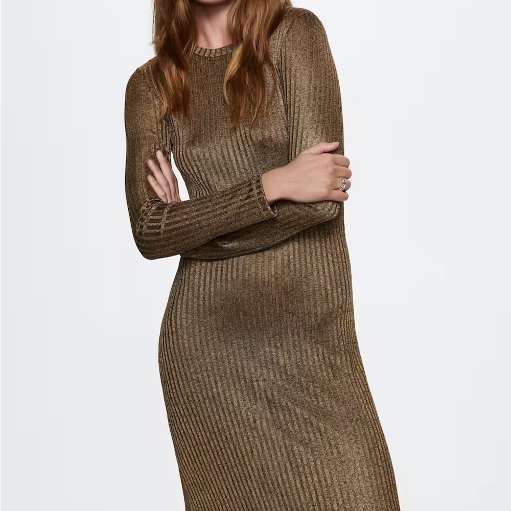 Mango Ribbed Long Dress